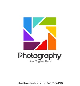 Color Photography Logo Template Design Vector