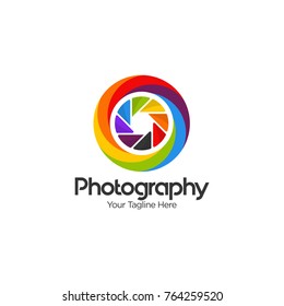 Color Photography Logo Template Design Vector