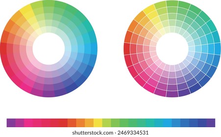 color picker circle design material and 24 hue set