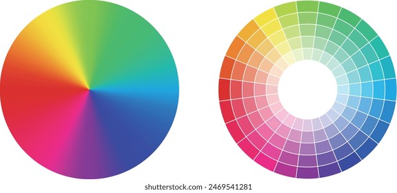 color picker circle design material and 24 hue set