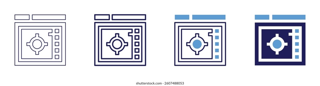 Color picker icon in 4 different styles. Thin Line, Line, Bold Line, Duotone. Duotone style. Editable stroke.
