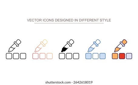 Design de ícone Seletor de cores com ilustração de estoque de fundo branco