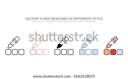 Color Picker icon design with white background stock illustration