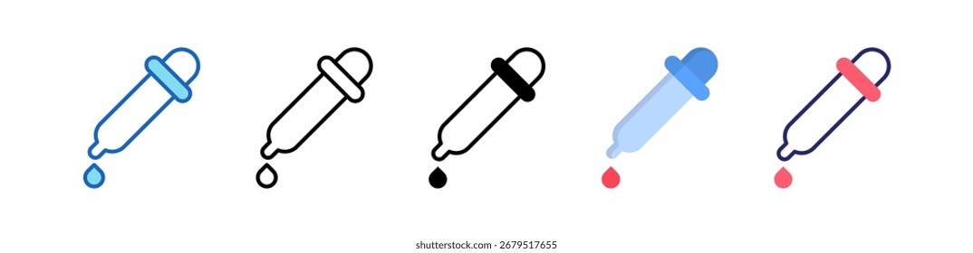 Color Picker Icon Multiple Style Set Collection.