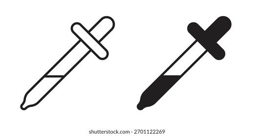 Icono de selector de color glifo de Vector plano y línea de trazo de moda