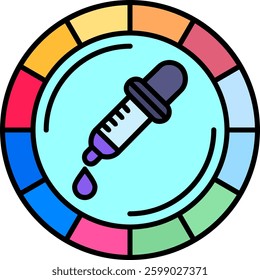 Color picker Line vector Icon Design