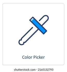 Color Picker And Piker Icon Concept