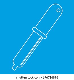 Color picker pipette icon blue outline style isolated vector illustration. Thin line sign