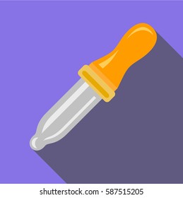 Color picker pipette icon. Flat illustration of color picker pipette vector icon for web