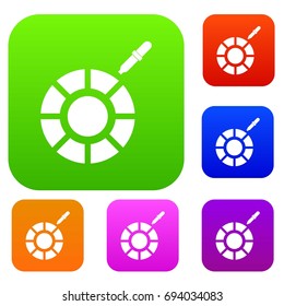Color picker set icon in different colors isolated vector illustration. Premium collection