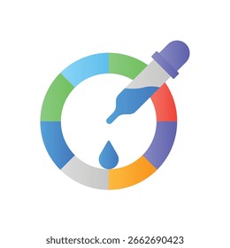 Color Picker Tool Flat Color Icon: Digital Design and Color Selection Symbol