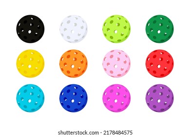 Juego de pelotas de selección de color conjunto de ilustración vectorial aislada en fondo blanco