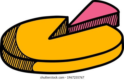 Color pie chart icon vector illustration