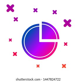 Color Pie chart infographic icon isolated on white background. Diagram chart sign. Gradient random dynamic shapes. Vector Illustration