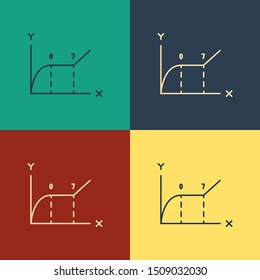 Color Pie chart infographic icon isolated on color background. Diagram chart sign. Vintage style drawing. Vector Illustration