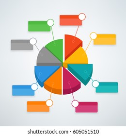 Farbpie-Diagramm infografische Vektorvorlage. Vektorvorlage für die Präsentation