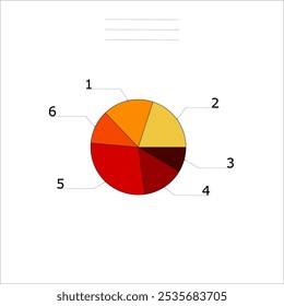 Gráfico circular de color para seis
ranuras.


