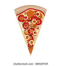 color piece pizza icon, vector illustraction design image