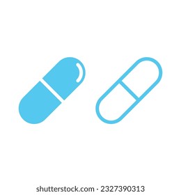 Diseño del vector de iconos de las pastillas de color.