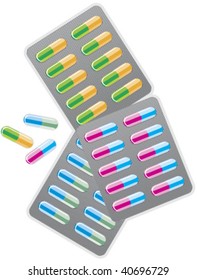 color pills in pack