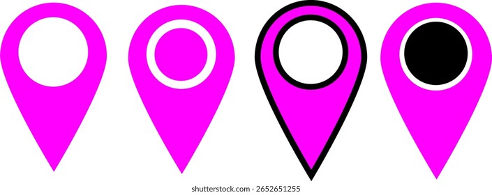 Conjunto de ícones de pin colorido, símbolo de vetor
