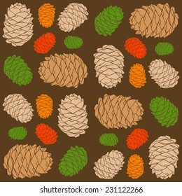 color pine cones pattern