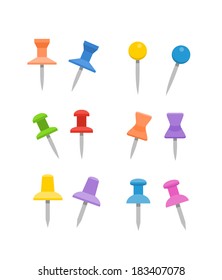 Color pins collection. Flat design