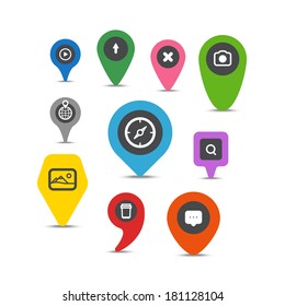 Color pins with different signs
