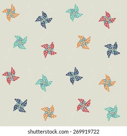 Color Pinwheel Seamless Pattern