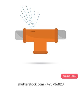 Color pipe break flat icon. Stock Vector icon. Illustration for web and mobile design