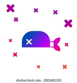 Color Pirate bandana for head icon isolated on white background. Gradient random dynamic shapes. Vector