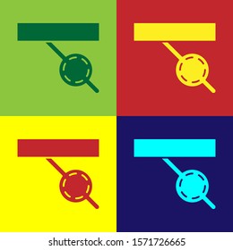Color Pirate eye patch icon isolated on color background. Pirate accessory.  Vector Illustration