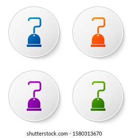 Color Pirate hook icon isolated on white background. Set icons in circle buttons. Vector Illustration