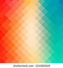 Farbpixelhintergrund im polygonalen Stil. Vektorvorlage für Präsentationen, Werbung, Broschüren, Banner und mehr.
