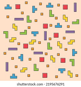 Color pixel design pattern, puzzle style pattern , logic fun game vector illustration .