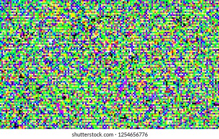 Color pixel noise. Test TV Screen Digital VHS Background. Error Computer Video. Glitch Texture for Game. Abstract Damage.