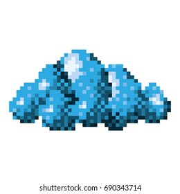 color pixelated cumulus of blue cloud vector illustration