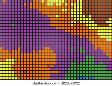 Color Pixels Cloud Abstract Computational Generative Art background illustration