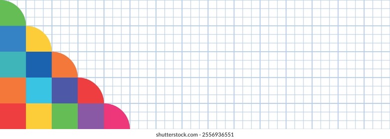 color pixels. notebook school paper sheet