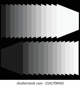 Color plane in iso Trapezoid shape shade from black to white and vice versa.