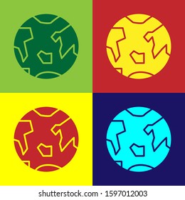 Color Planet Earth icon isolated on color background.  Vector Illustration