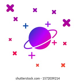 Color Planet icon isolated on white background. Gradient random dynamic shapes. Vector Illustration