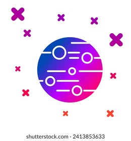 Color Planet Mars icon isolated on white background. Gradient random dynamic shapes. Vector Illustration