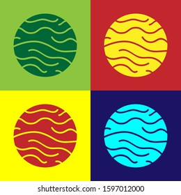 Color Planet Venus icon isolated on color background.  Vector Illustration