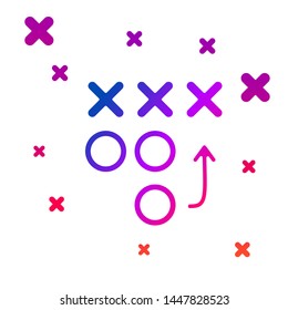 Color Planning strategy concept icon isolated on white background. Soccer or american football cup formation and tactic. Gradient random dynamic shapes. Vector Illustration