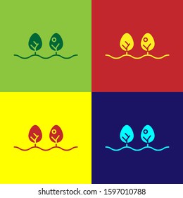 Color Plant icon isolated on color background.  Vector Illustration