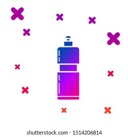 Color Plastic bottle for liquid laundry detergent, bleach, dishwashing liquid or another cleaning agent icon isolated on white background. Gradient random dynamic shapes. Vector Illustration