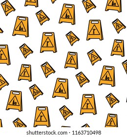 color plastic caution emblem to industry maintenance background