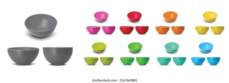 Color plastic rice and noodle bowl