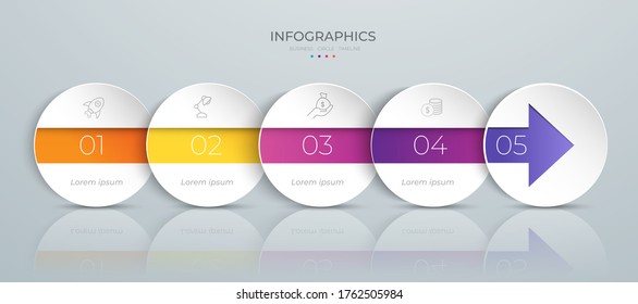 
placa de color del color de papel de origami de gráfico circular en plantilla info-gráfica vectorial para la gráfica de presentación de diagrama
y concepto de negocio con opciones de 5 a 6 elementos